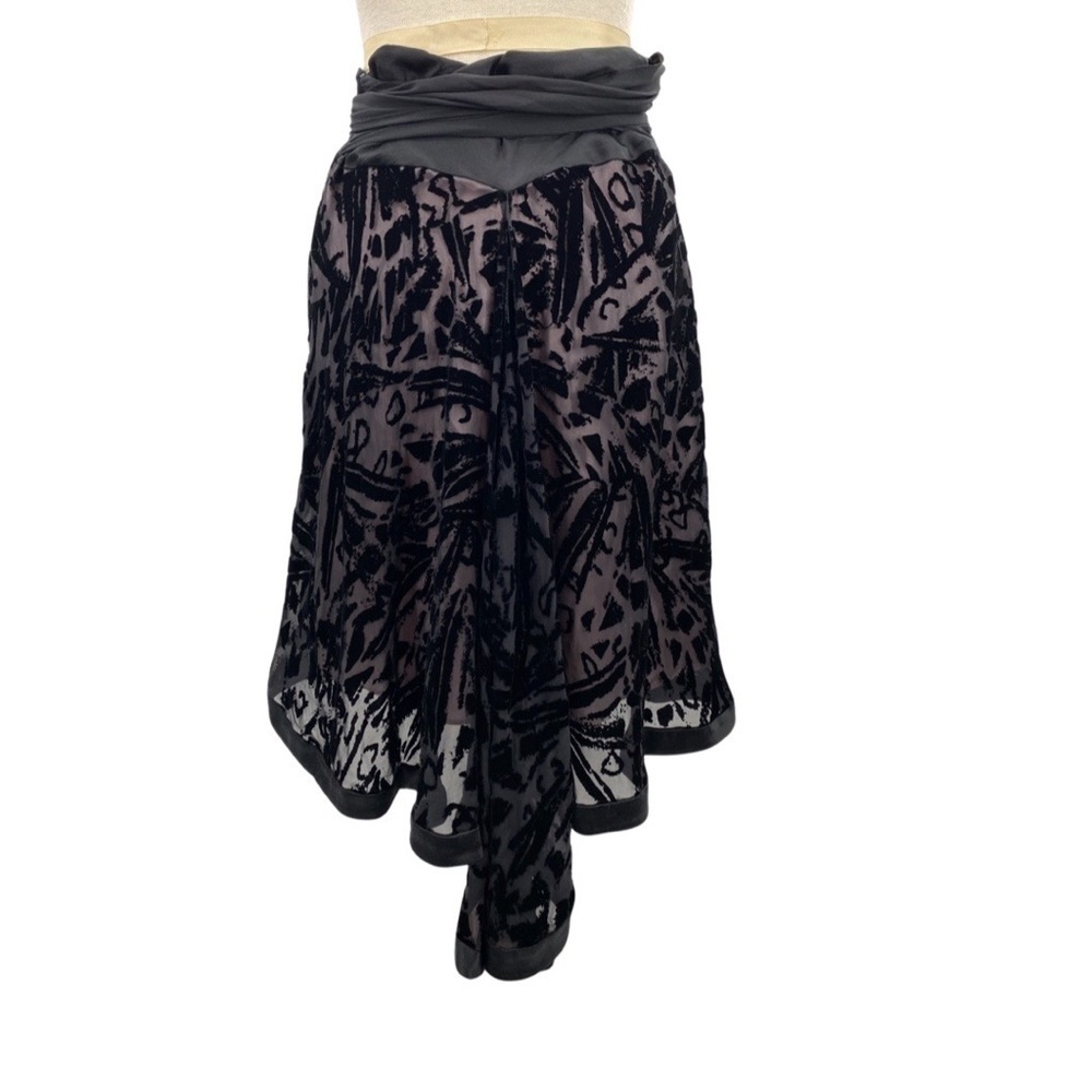 Diane von Furstenberg Black Silk Bustle Skirt Chalk Black Size 4 NEW - Picture 4 of 8